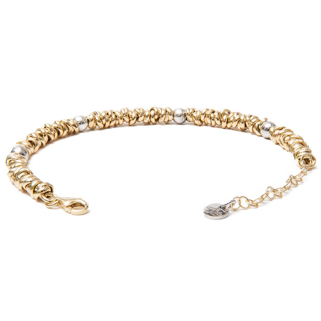d'Este - Wholesale Link & Chain Bracelet - Gold Ring Bracelet and Silver Spheres1