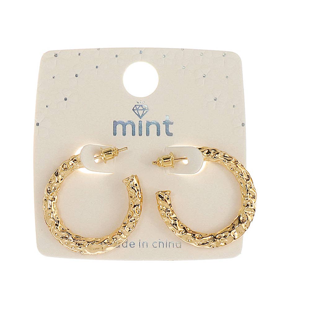 Atlas Fashion - Wholesale Hoop Earrings - Hammered Hoops