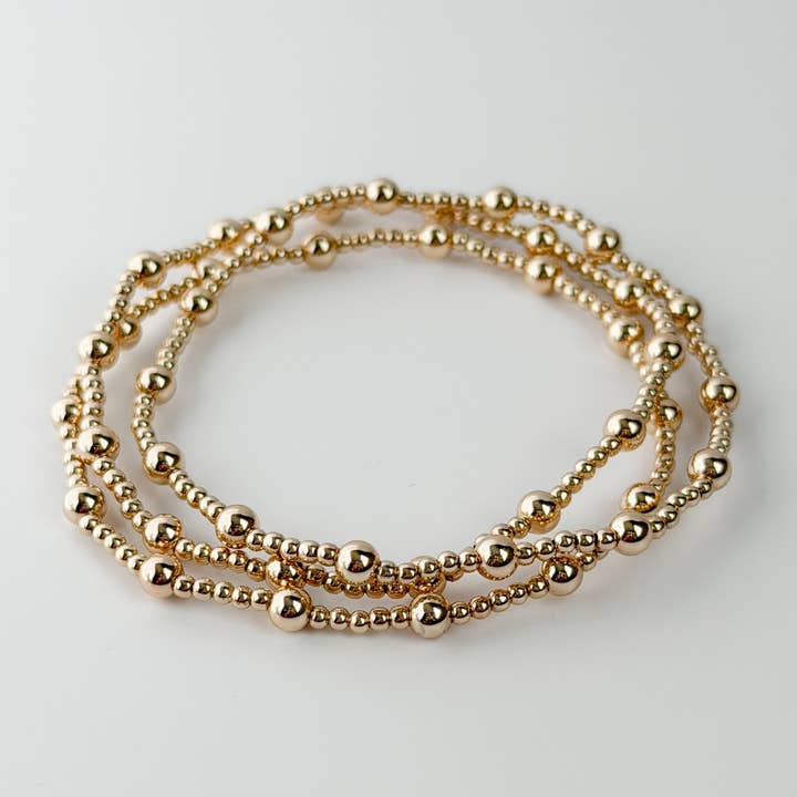 Ida Gold Bracelet Set of 3 for wholesale by Gardenia Co