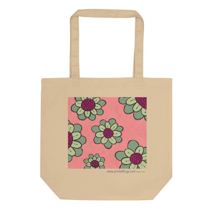Dahlia Bloom Eco Tote Bag for wholesale by Printed Hugs