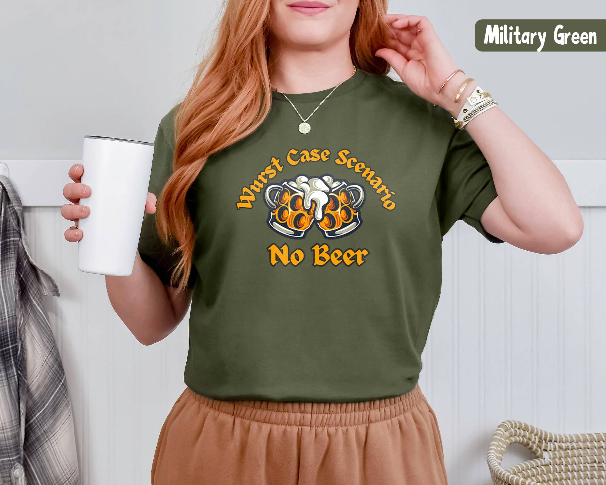Vivtrek - Wholesale Screen Printed T-Shirt - Women's - Wurst Case Scenario Funny German Beer Festival Tee8