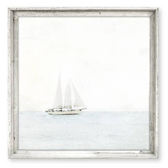 'Sailboat' - Square Framed Canvas Wall Art for wholesale by Sweet Gumball Inc.