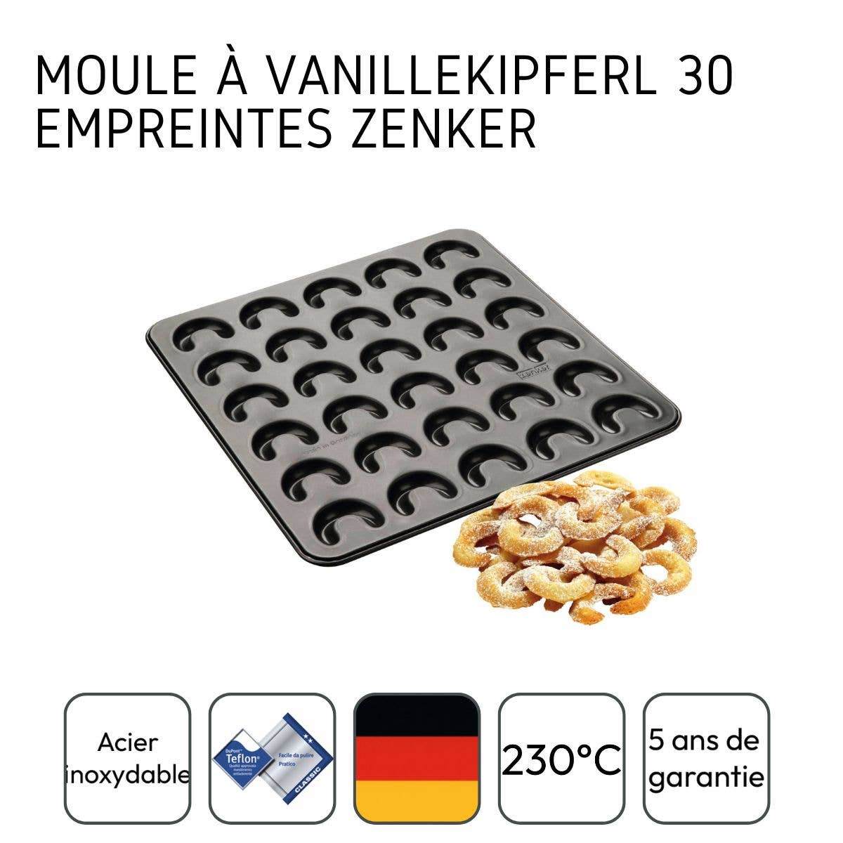 Zenker - Wholesale Baking Sheet/Mat - Zenker Noël vanilla croissant tray for 303