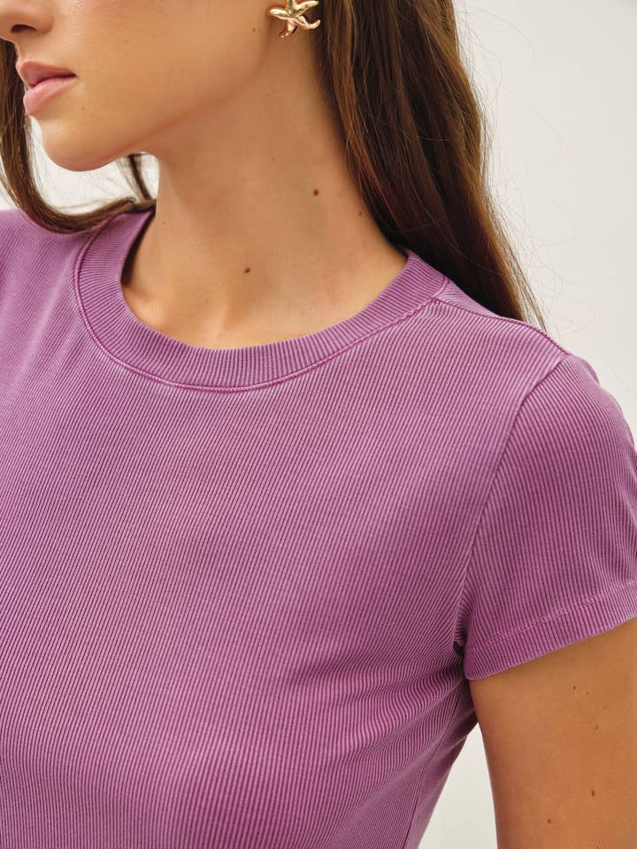 NEW COLOR-GARMENT DYE RIBBED TOP for wholesale by Be Cool