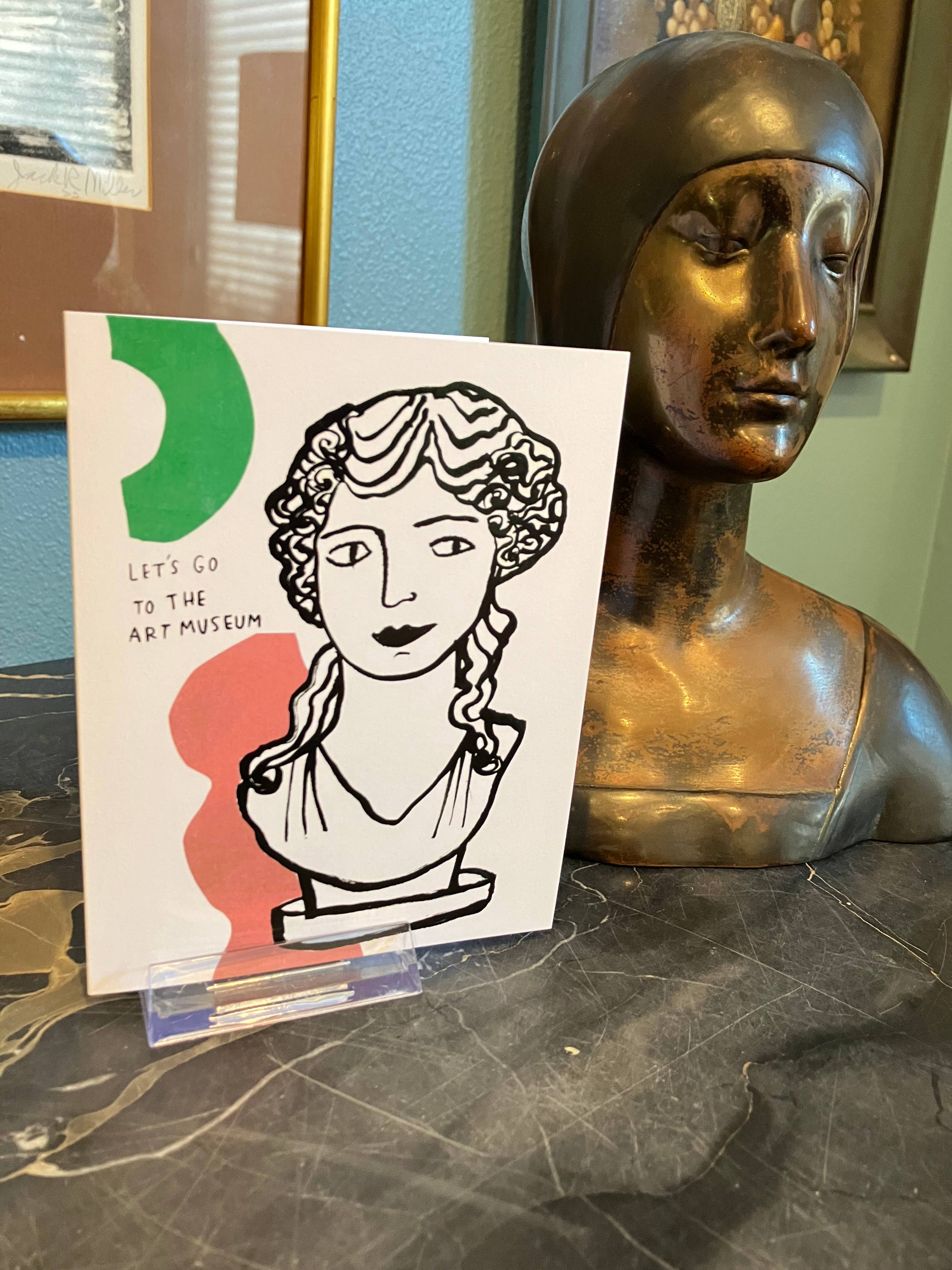 Colleen Harrington Studio - Vente Carte de vœux classique - Carte de vœux A2 - Allons au buste romain du musée d'art7