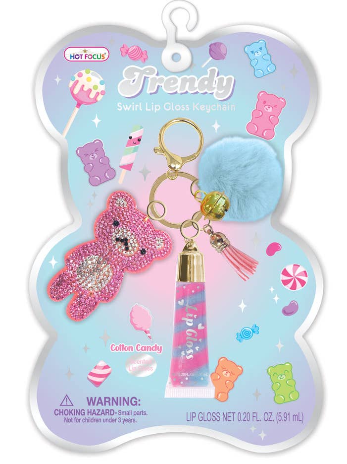 Trendy Lip Gloss with Keychain, Gummy Bear for wholesale by Hot Focus, Inc.