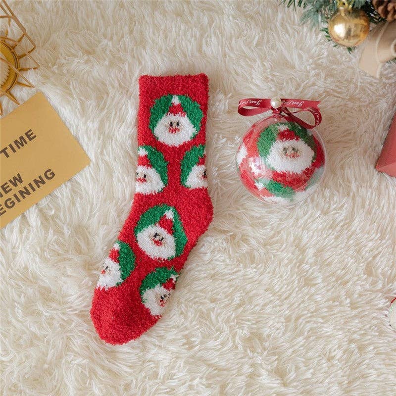 UZ Wholesale Store - Wholesale Socks - Women's - Thickened Coral Fleece Christmas Socks0