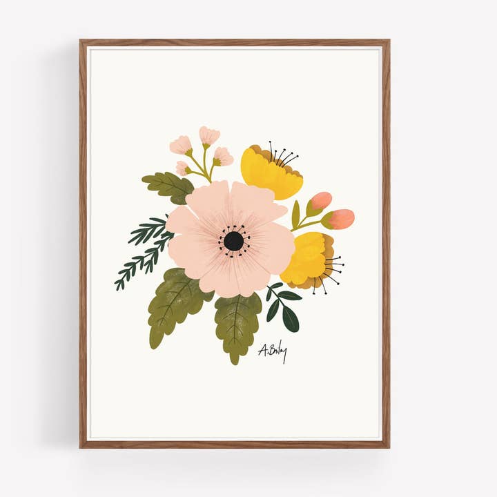 Country Petals - floral illustration print for wholesale by Annie Bailey Art