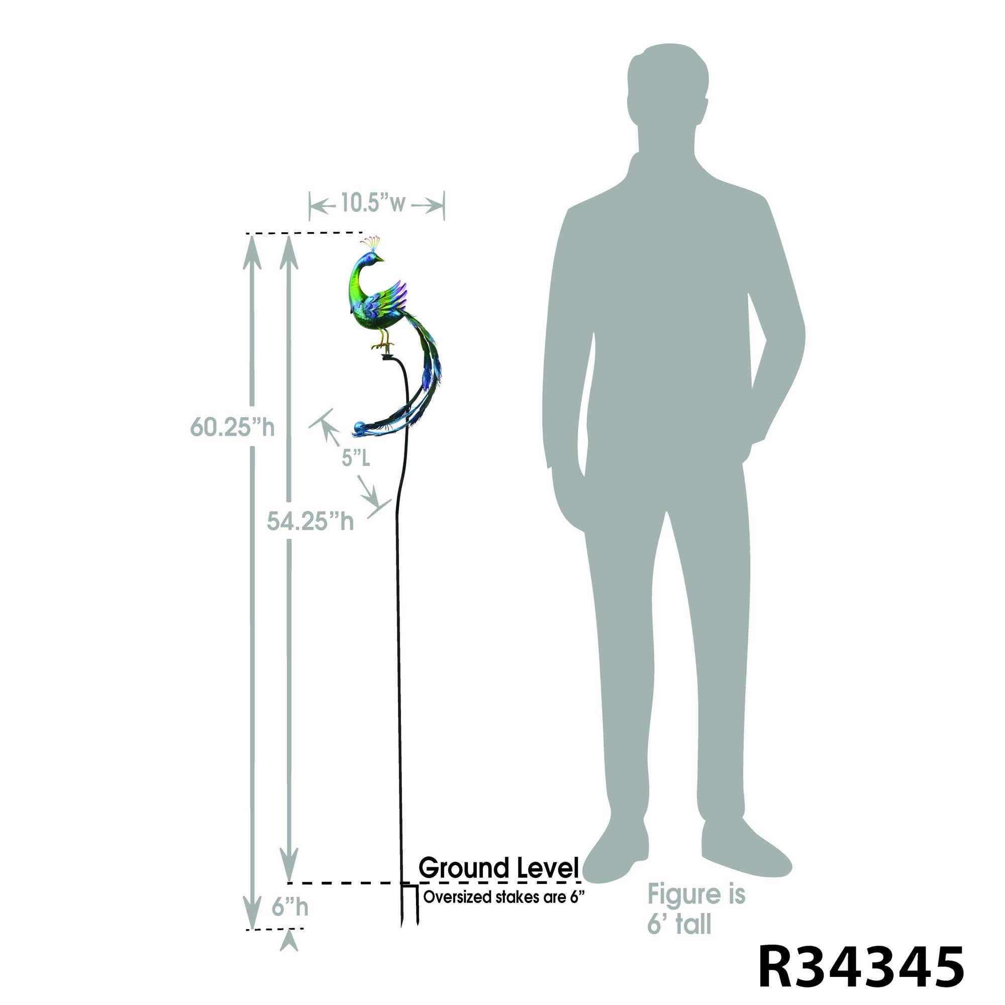 RCS Gifts - Wholesale Garden/Lawn Stake - Peacock Balance Rocker Garden Stake – 5 ft tall!3