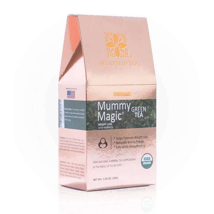 Secrets Of Tea - Wholesale Health/Detox Tea - Mummy Magic Weight Loss Green Tea- USDA Organic- 20 Sachets
