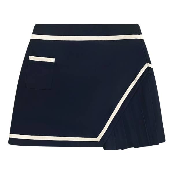 Olivia Skort in Blu Navy – Abbigliamento sportivo di lusso per donne per golf, tennis e pickleball per la vendita all'ingrosso da parte di Ashley Herrera Luxury Activewear