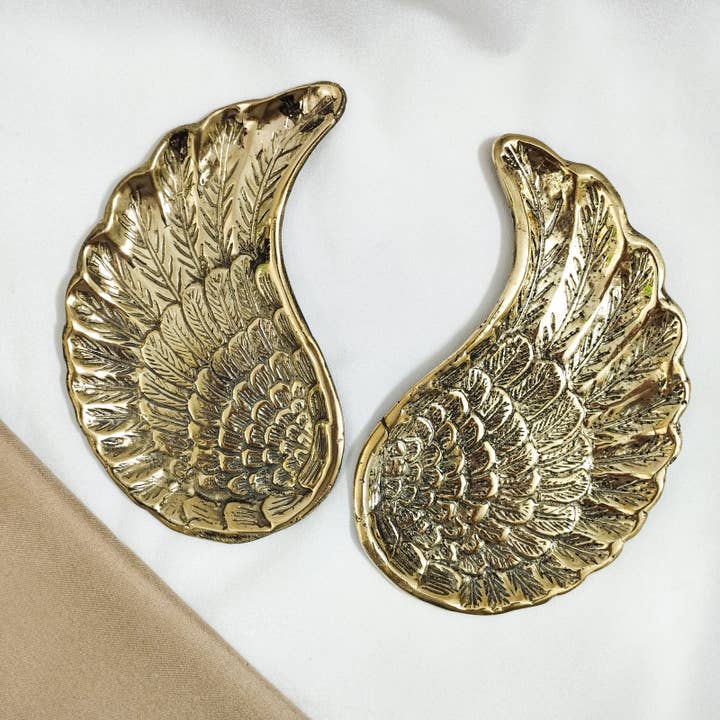 Bandeja de baratijas con alas de latón para venta al por mayor de FERN