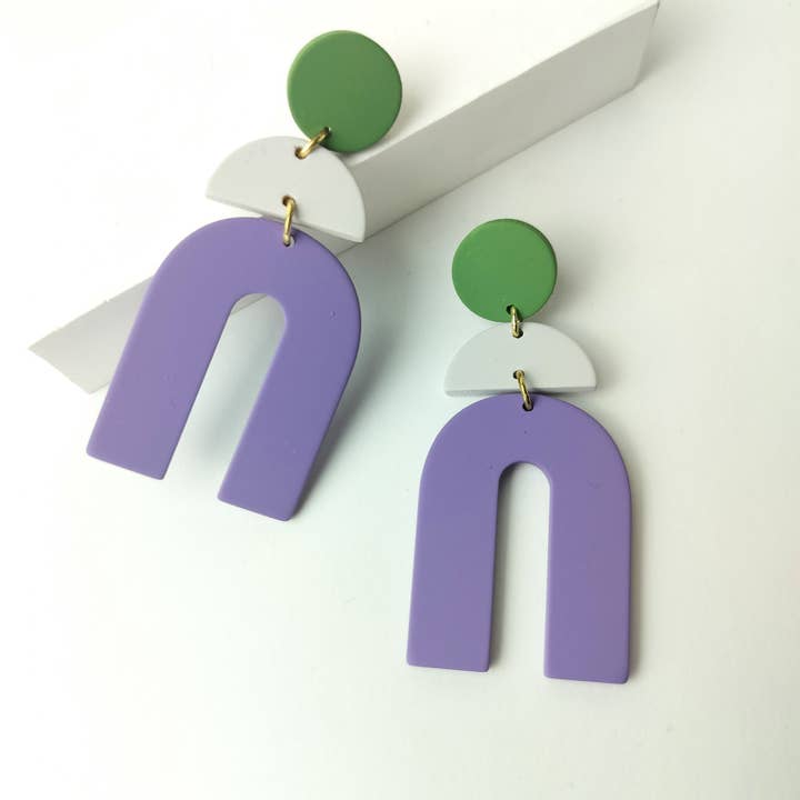 Gestapelde Statement Acryl Oorbellen - Koele Stromingen voor wholesale door Sparkle Being