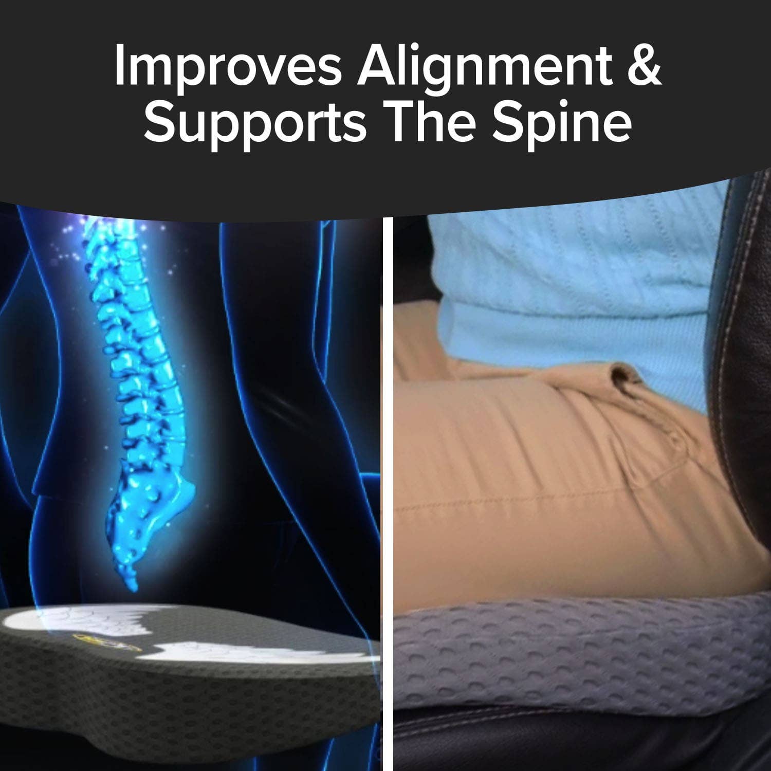 BulbHead - Wholesale Chair Cushion - Memory Foam Auto Cushion Advanced Lumbar Breathable Washable4