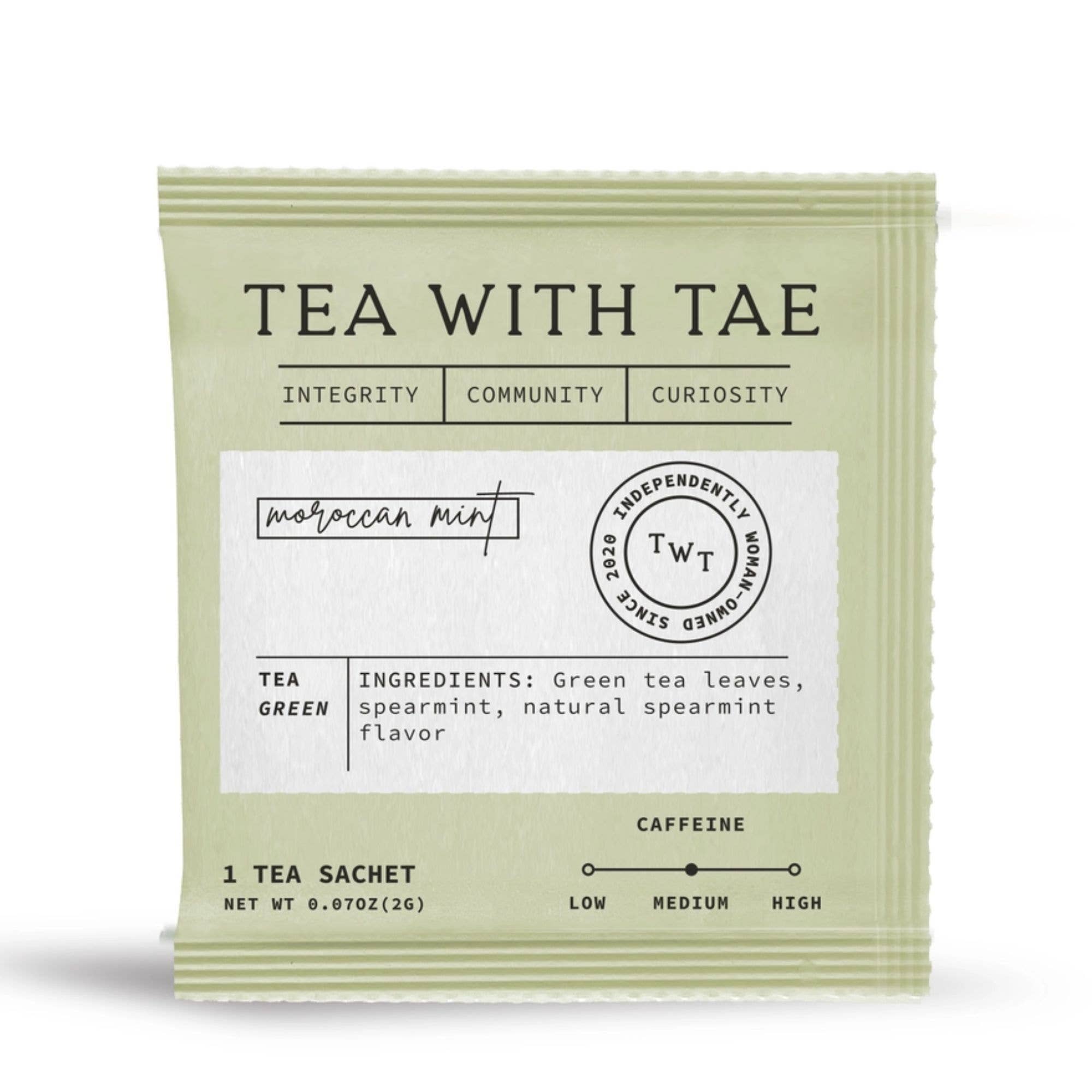 Tea with Tae - Wholesale Tea Bags - Moroccan Mint Green Tea - Individually Wrapped Tea Bag
