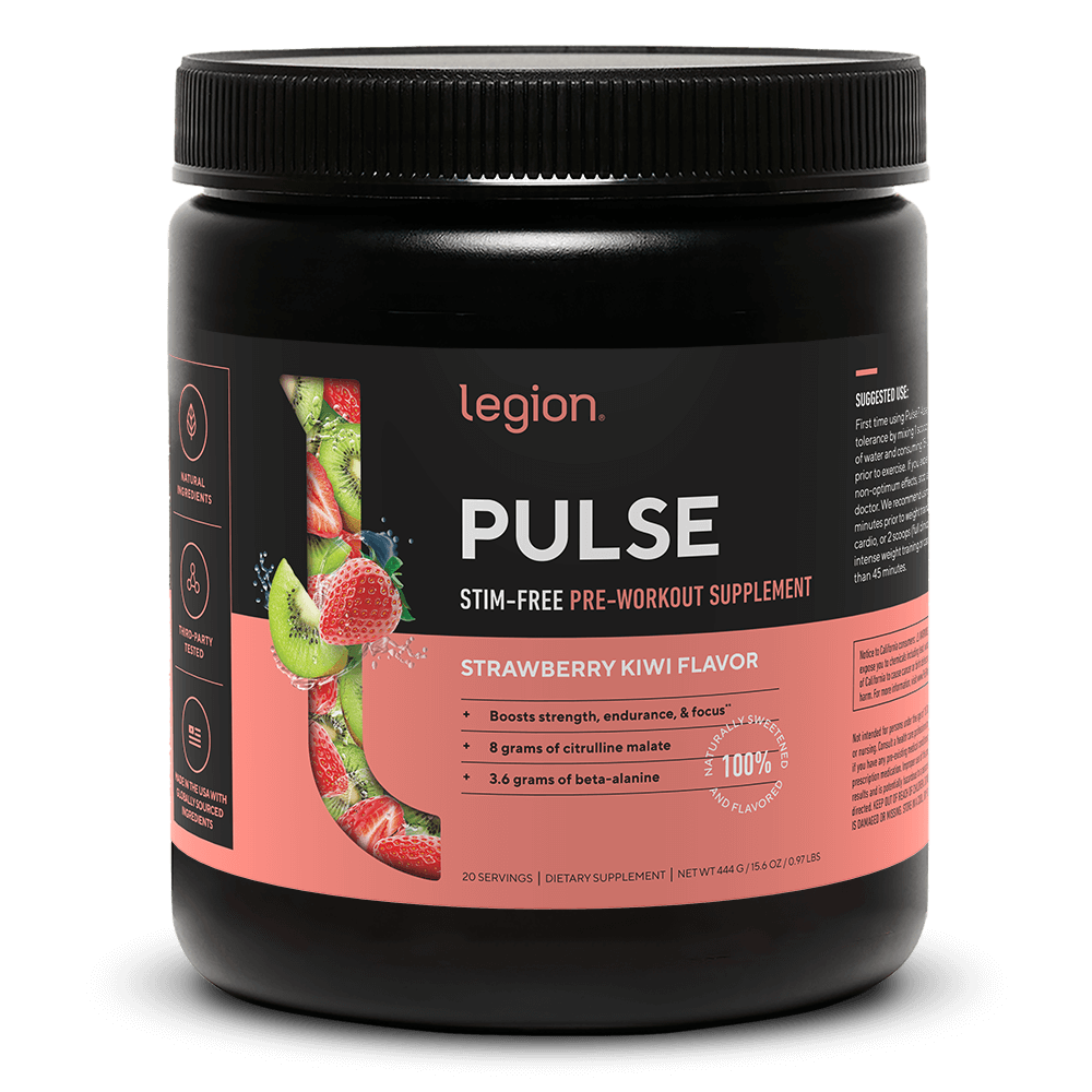 Legion Athletics, Inc. - Wholesale Protein/Superfood Powder - Legion Pulse Natural Pre-Workout Supplement Caffeine-Free - 20 Servings (Strawberry Kiwi)9