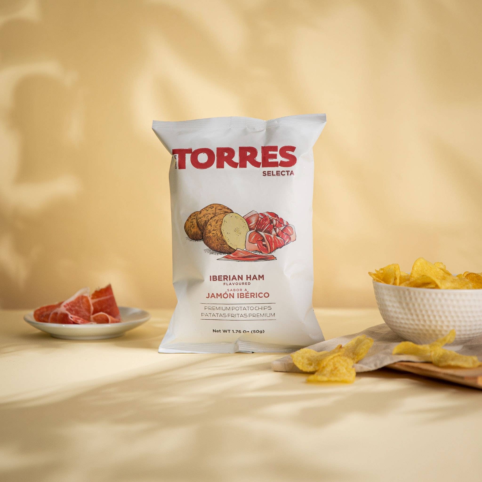 Patatas Torres - Wholesale Chips - Torres Selecta Iberian Ham Flavor Potatoes 50G1