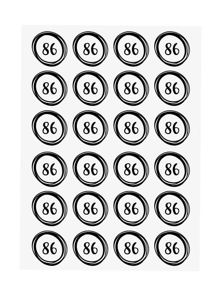 Etichetta termoadesiva in formato immagine — cerchio *86* - A6 per la vendita all'ingrosso da parte di Paul und Clara