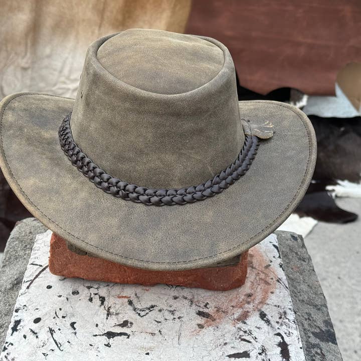 Lesa collection inc - Wholesale Cowboy Hat - Unisex - Gardiner Crusher Premium Leather Outback Hat Packable Hats 2