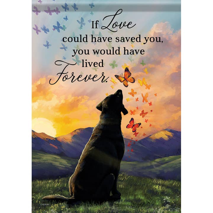 "Live Forever Dog" Dura Soft™ Garden Flag for wholesale by FlagTrends by Carson