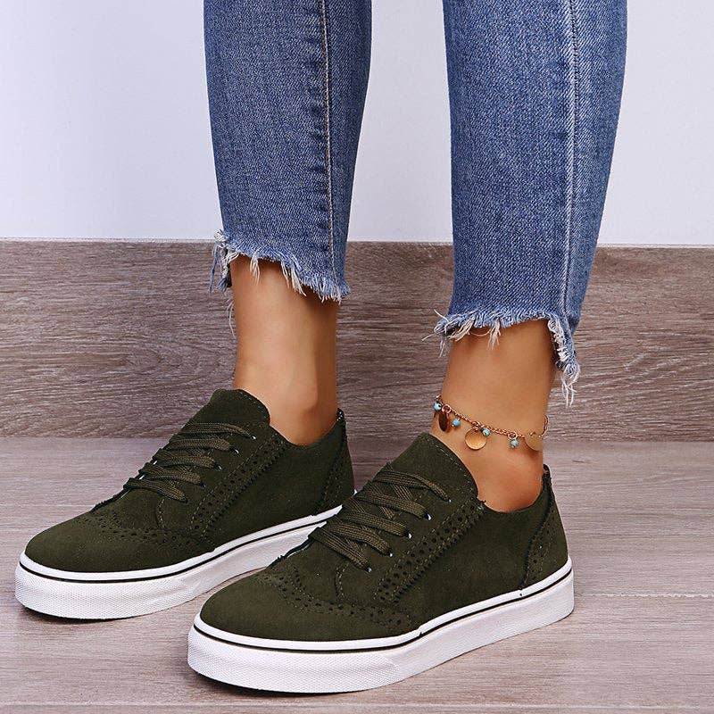 Beyond Apparel - Wholesale Lifestyle Sneakers - Women's - Suede Lace-Up Flat Sneakers2