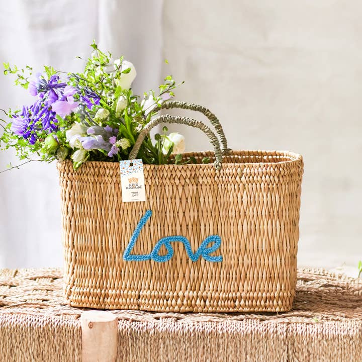 King Of Handmade - Wholesale Beach Bag - Personalized double embroidered name + Custom Weave Handbag