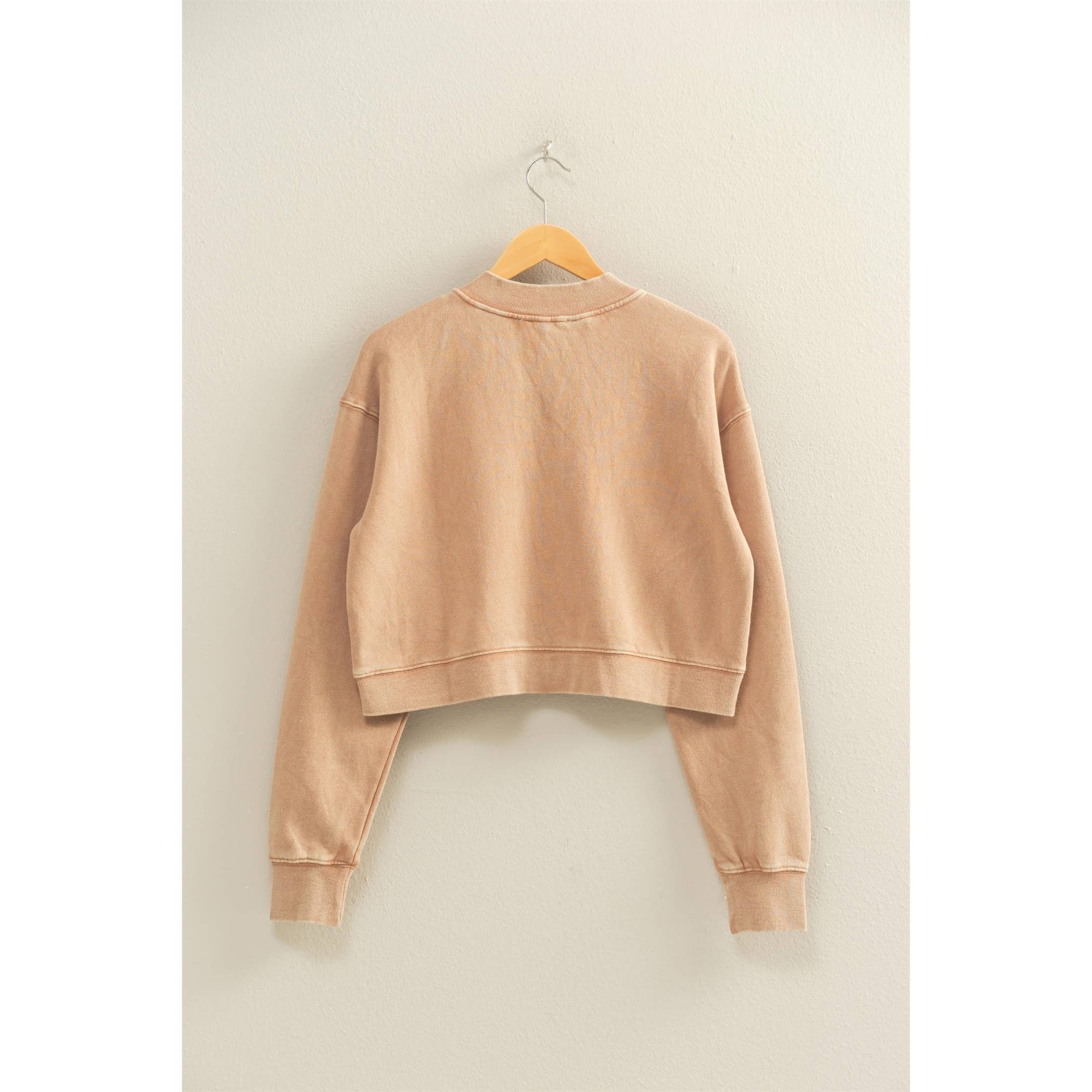 Double Zero - Wholesale Cardigan - Women's - Washed French Terry Cropped Cardigan10