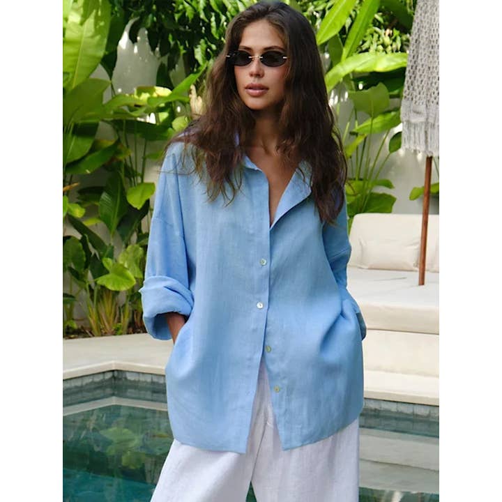 Women Cotton Loose Fit Weave Blouse Shirt for wholesale by Sparkling Extras