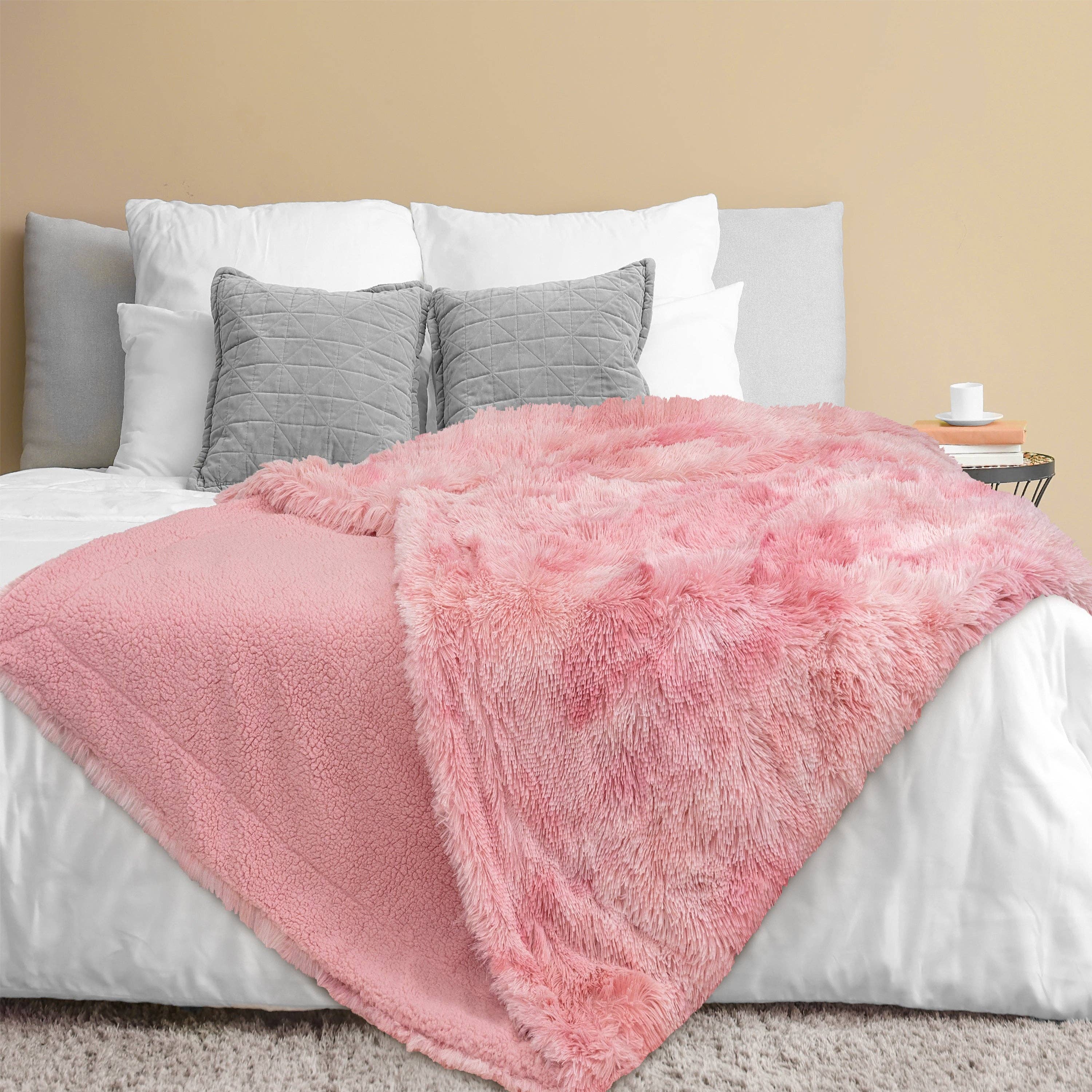 Pavilia - Wholesale Decoratiedeken - Pluche Sherpa Plaid van Imitatiebont60