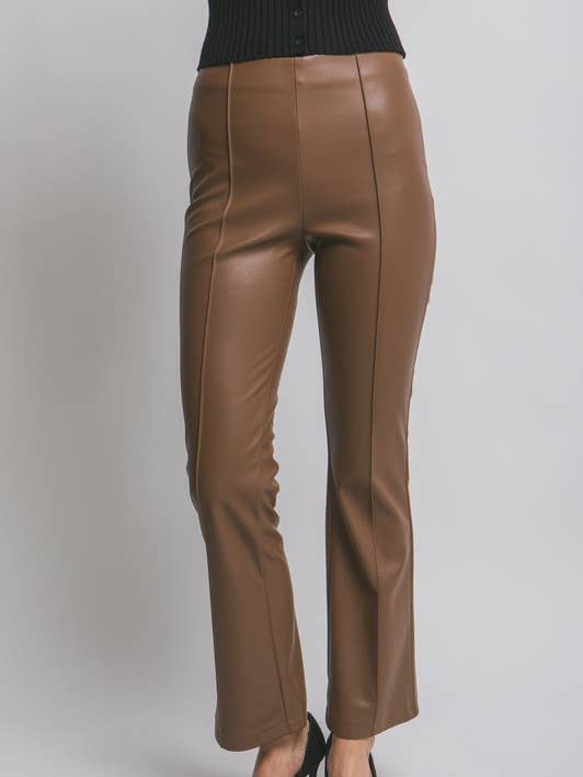 Pantalones de campana de cuero vegano para venta al por mayor de MintChoco