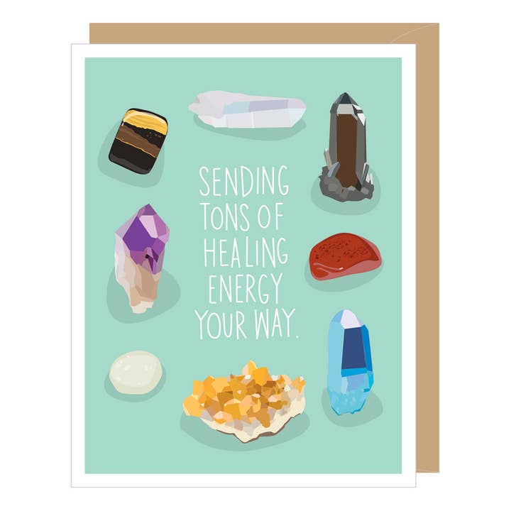 Healing Crystals Get Well/Support Card for wholesale by Apartment 2 Cards