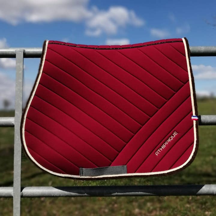 Athippique – Equipamento de equitação por atacado – Almofada de selim Uni Jumping borgonha0