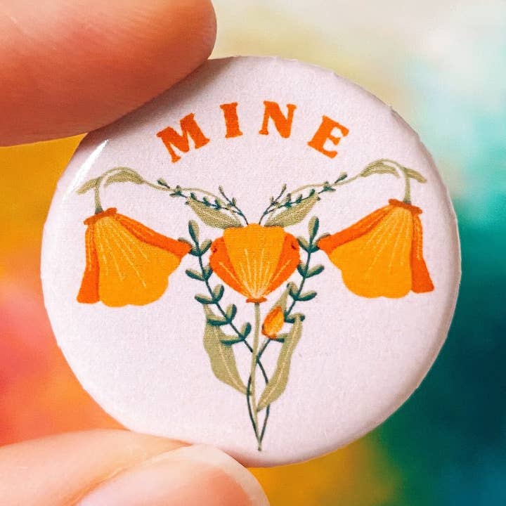 Hay Design Co. - Wholesale Lapel Pin/Button - Floral Uterus Pin | Flower Feminist Button0