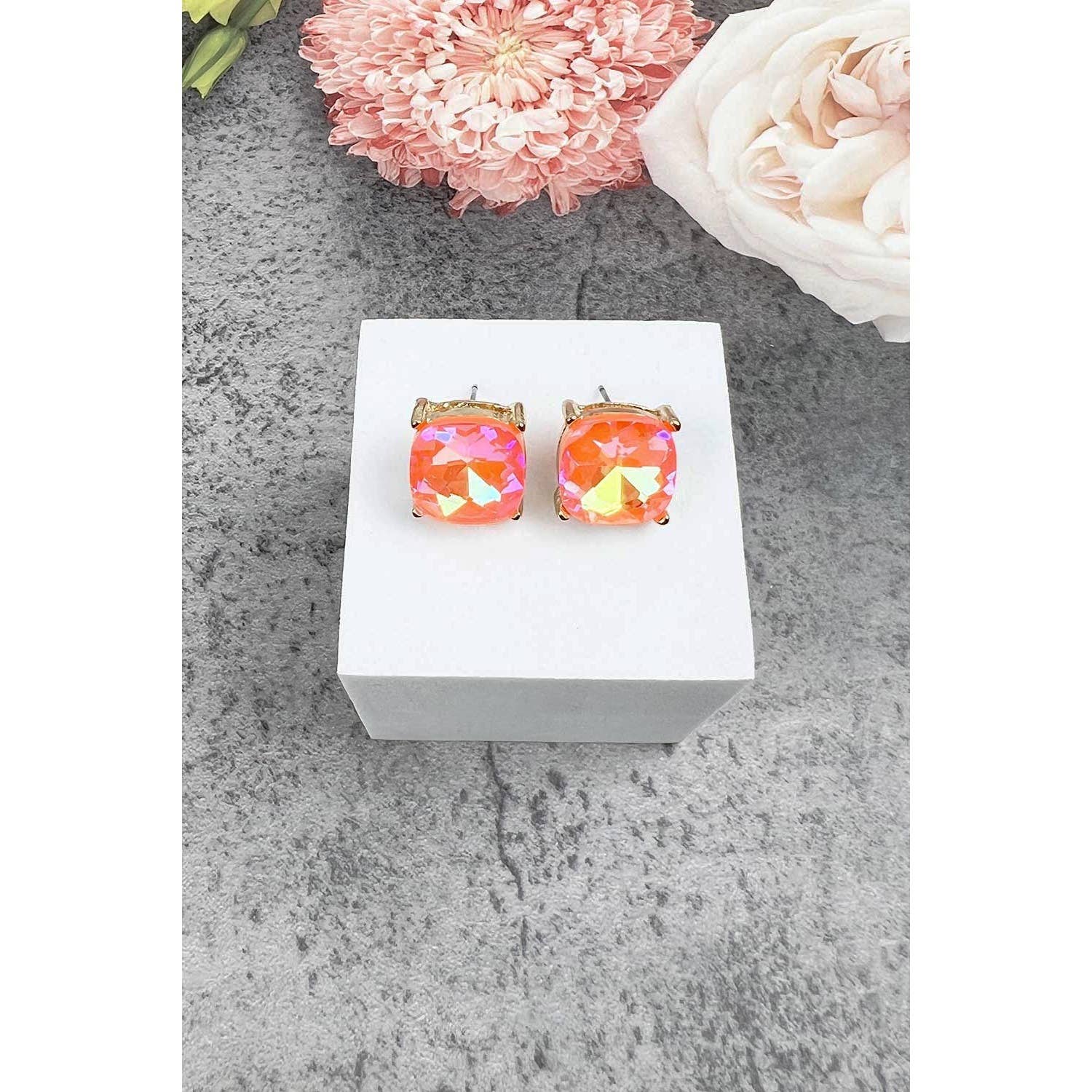 JHP Collection - Wholesale Stud/Post Earrings - VARIETY COLORS OF SEMI PRECIOUSGLASS POST EARRINGS10