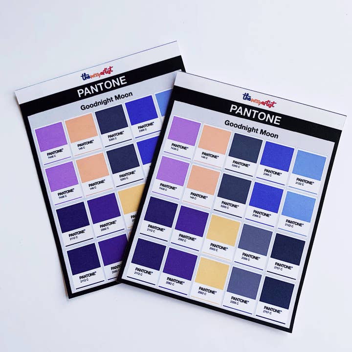 The Messy Artist Co. – wholesale Sticker – Pantone Sticker Sheet "Goodnight Moon"