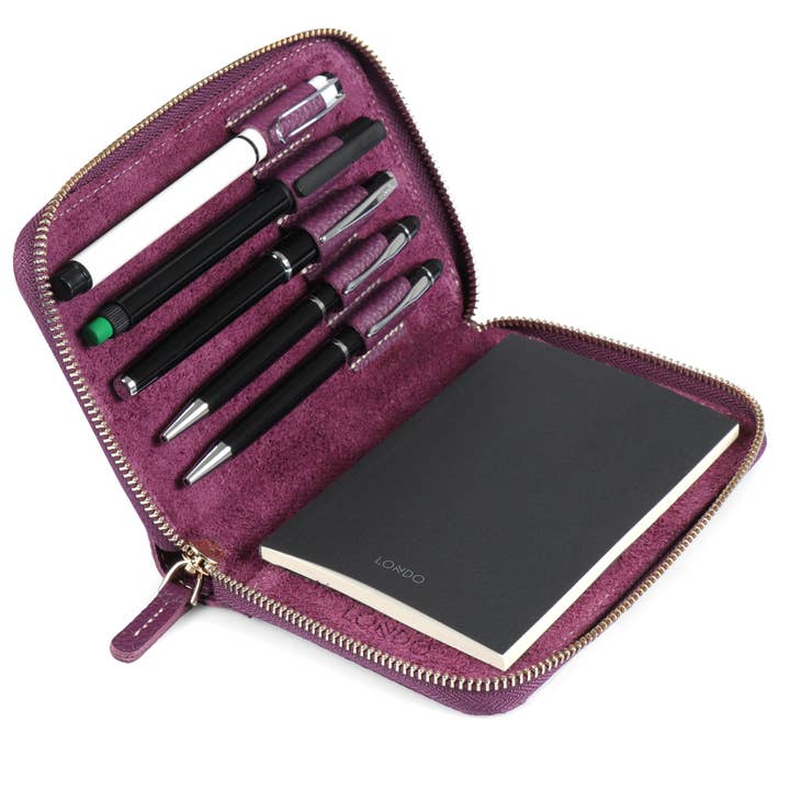 Londo - Wholesale Pencil Case/Pouch - Londo Genuine Leather Padfolio with Pencil Holder - 5 Slot36