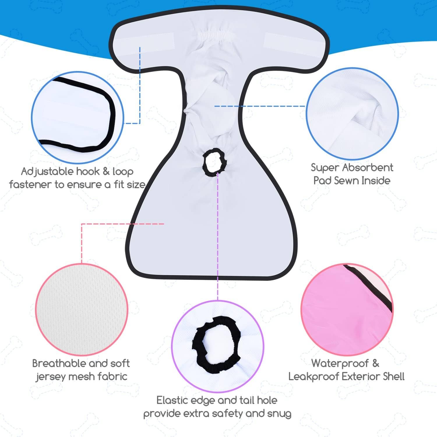 Nobleza – wholesale Pet pee pad – Dog – Nobleza - 3x Washable Diapers for Dogs4