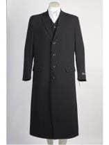 Mens Floor Length Coat Black Coat for wholesale by Alberto Nardoni