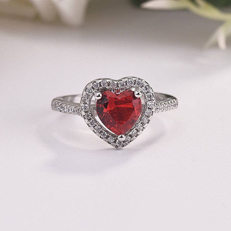 Ole - Wholesale Multi-Stone Ring - Love  Alloy Cubic Zirconia Ring R27051
