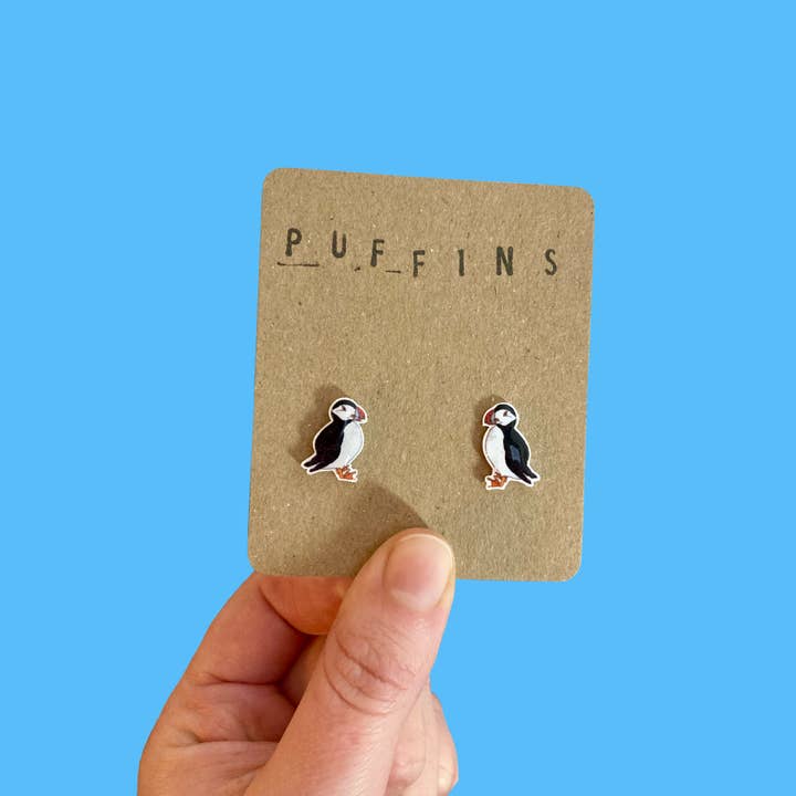 RatBeanKat – wholesale Stud/post earrings – Little puffin earrings