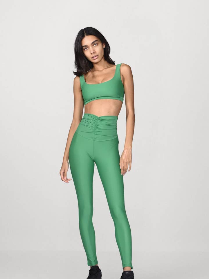 Leggings a Vita Alta Sculpt - Verde for wholesale by Flavia Valentini