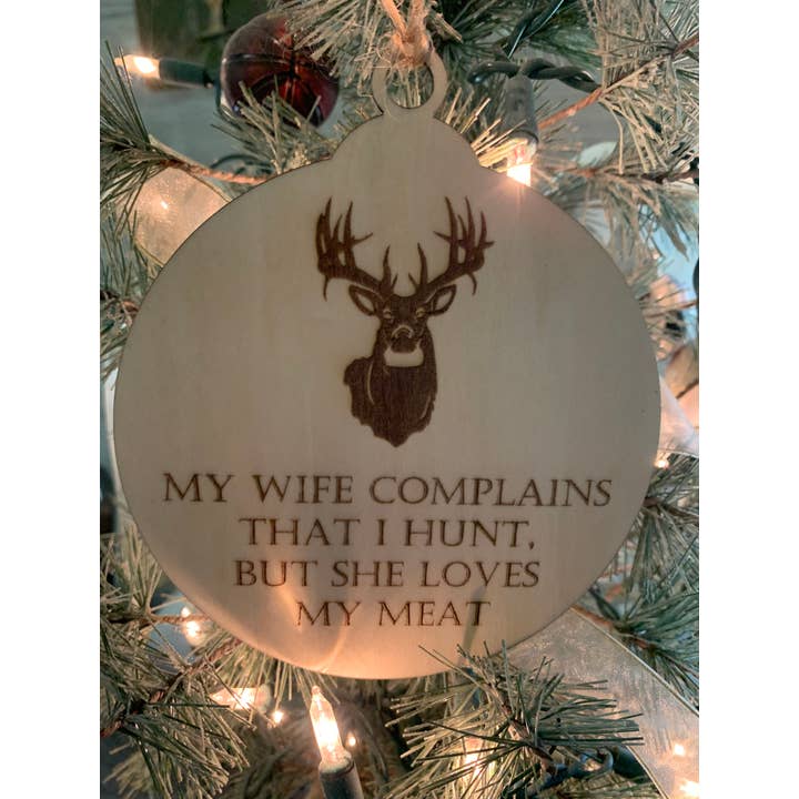 Funny Hunting Ornament for wholesale by Peterson Family Farm