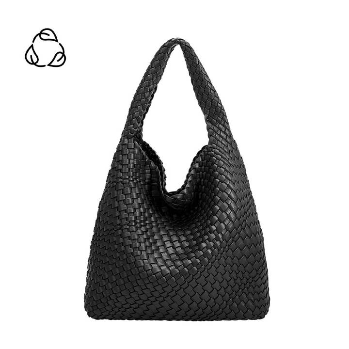 Melie Bianco - Wholesale Shoulder Bag - Women's - Johanna Black Recycled Vegan Shoulder Bag