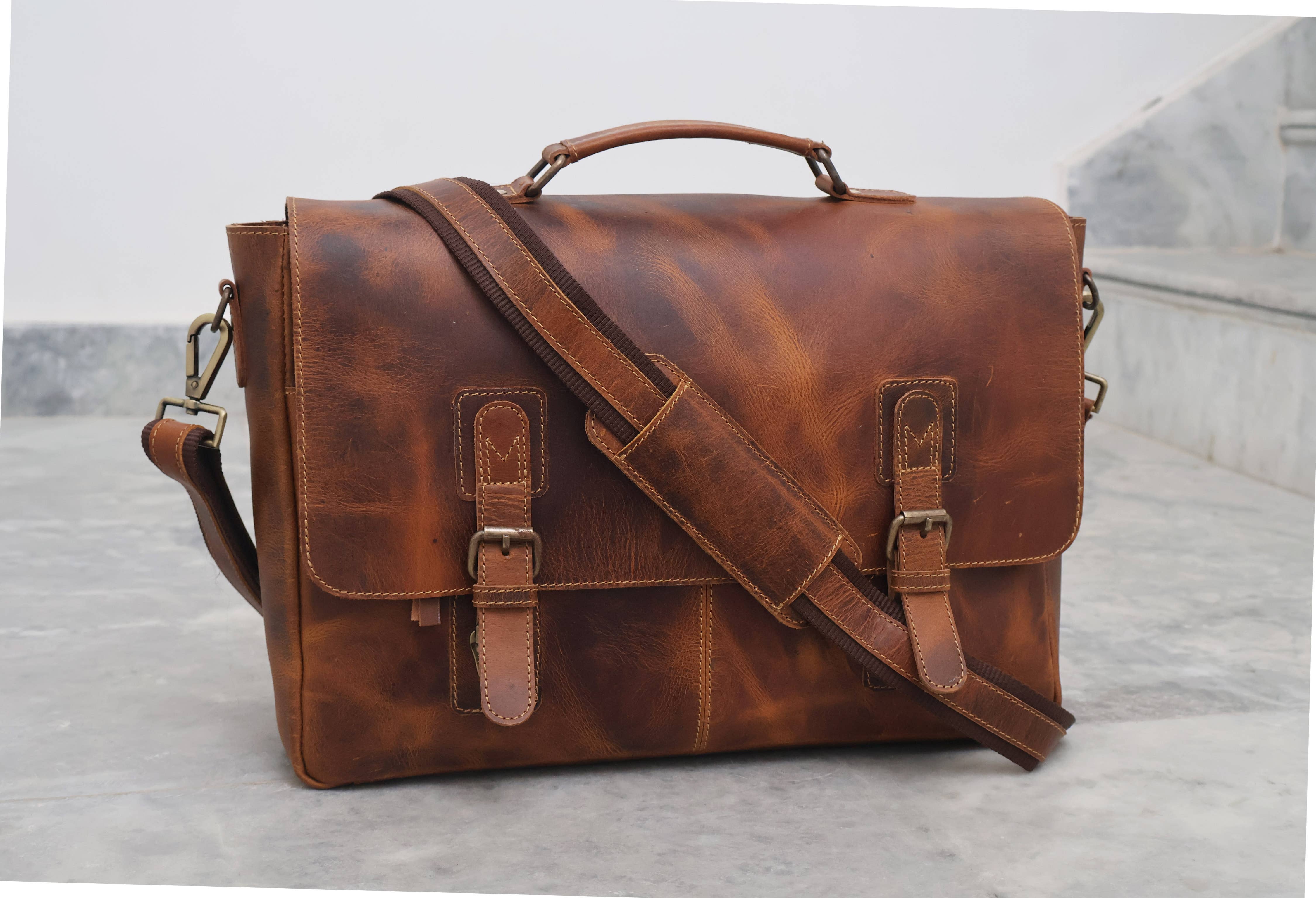 Billion Brothers - Wholesale Messenger Bag - Unisex - Buffalo Leather Satchel Messenger Bag Vintage Laptop Bag 2