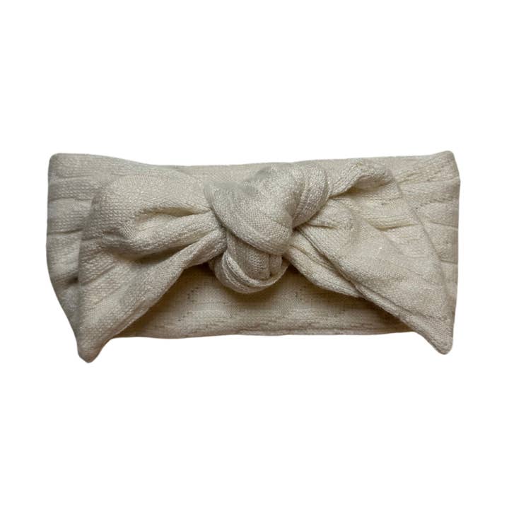 Baby haarband met strik - Trui Wit voor wholesale door Junque Food Headband Hair Accessories