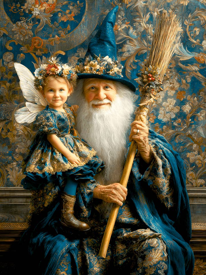 Warlock with Fairy - Dark Academia Art - 8"x10" Artwork for 11"x14" Frame for wholesale by Mowbi