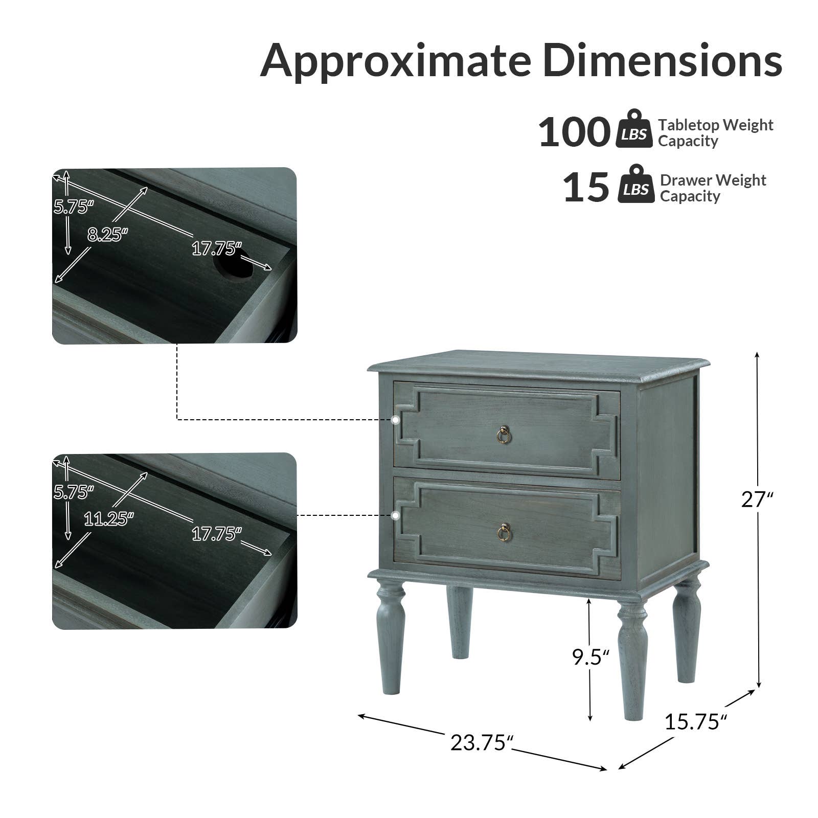 Karat Home - Wholesale Bedroom Furniture - August 2 - Drawer Nightstand3