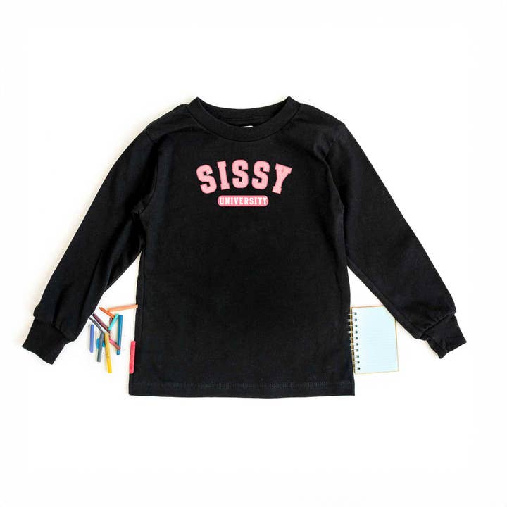 The Juniper Shop Wholesale - Wholesale Screen Printed T-Shirt - Kids - Sissy University | Youth Long Sleeve Tee