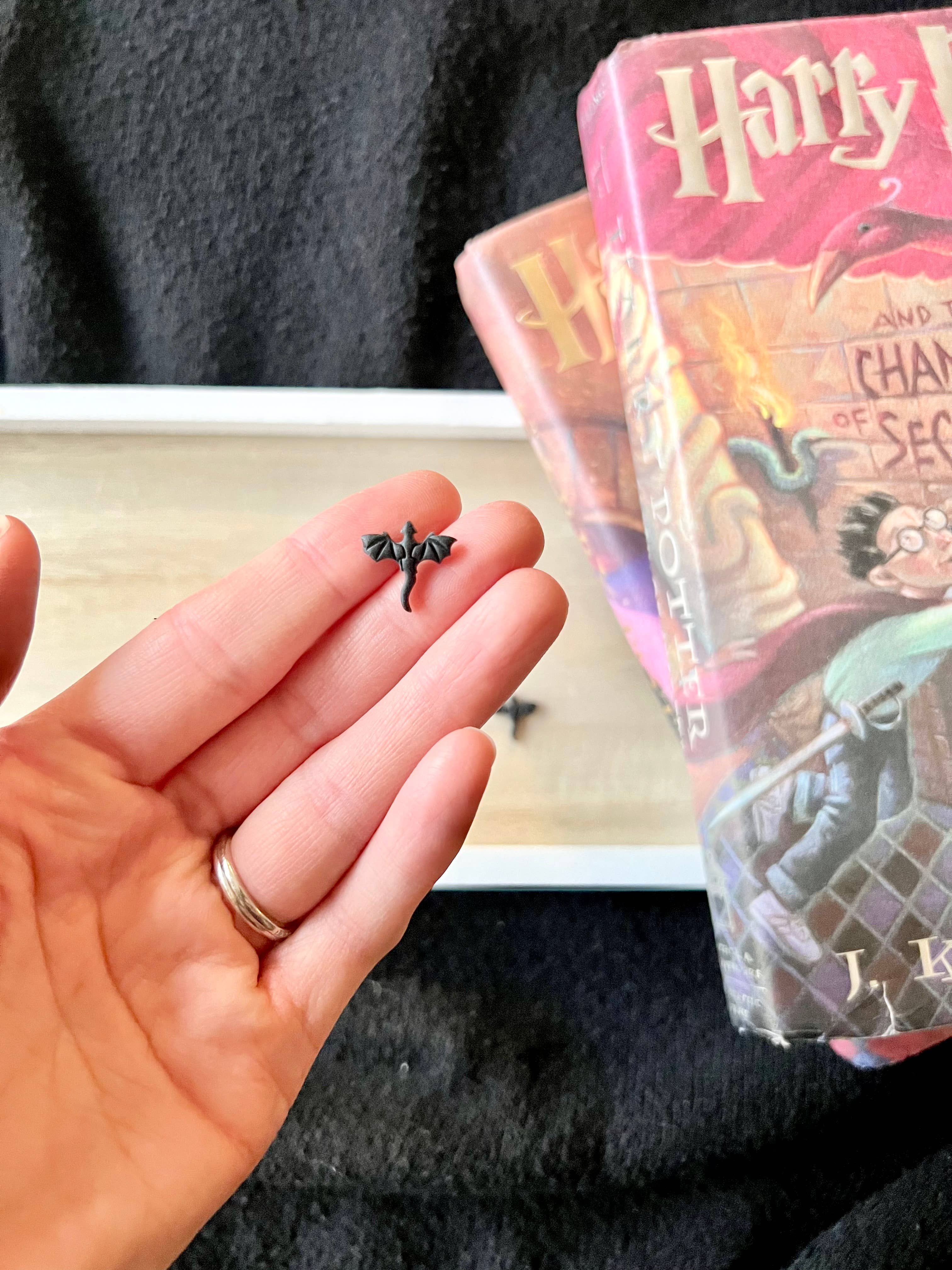 SeizeTheClayJewelry - Wholesale Stud/Post Earrings - Tiny Dragon Studs, Dragon Stud Earrings, Dragon Earrings0