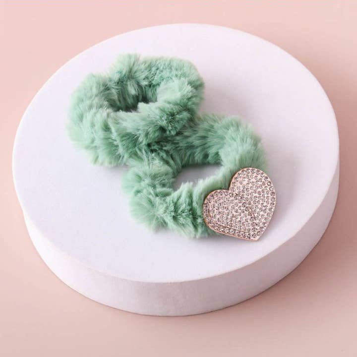 12 COLORI ASSORTITI Set di elastici per capelli decorati con strass Furry in vendita all'ingrosso su Faire1